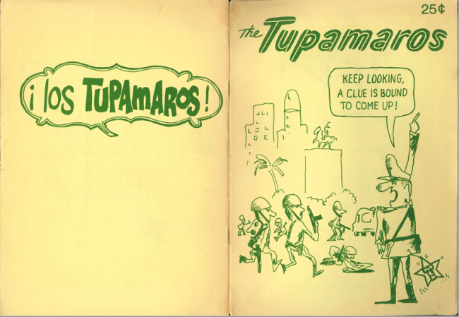 The cover of a NACLA translation of a comic written by the Mexican cartoonist Rius about the Tupamaros National Liberation Movement (NACLA archives).